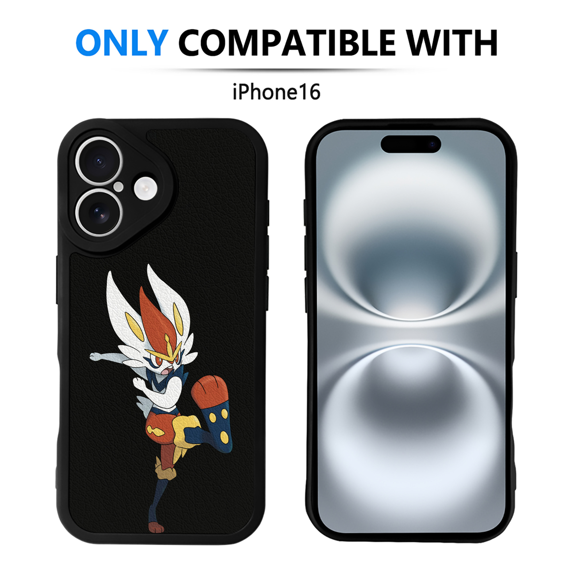 （画像用） ポケットモンスター Pokémon 【iPhone 16シリーズ対応】シリコンスマホケース（レザー調） 材質：シリコン